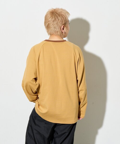 B-DAY STORE（ビーデイストア）の「【B-DAY STORE】ボーダーカットソー　ロンT　ユニセックス（Tシャツ/カットソー・メンズ・ピンク/イエロー・0）」の4枚目の写真