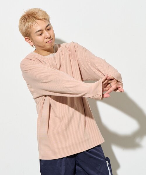B-DAY STORE（ビーデイストア）の「【B-DAY STORE】ボーダーカットソー　ロンT　ユニセックス（Tシャツ/カットソー・メンズ・ピンク/イエロー・0）」の20枚目の写真