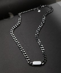 Lilamusant（リラミュゾン）の「【Lilamusant(リラミュゾン)】プレートデザインネックレス ステンレス 喜平チェーン ユニセックス Y2K 韓国 グランジ ストリート（ネックレス）」