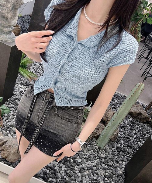 Kuroba(クロバ)の「2WAY ニットタンクベスト(ベスト・レディース・オフホワイト/ブルー/ブラック・FREE)」の7枚目の写真