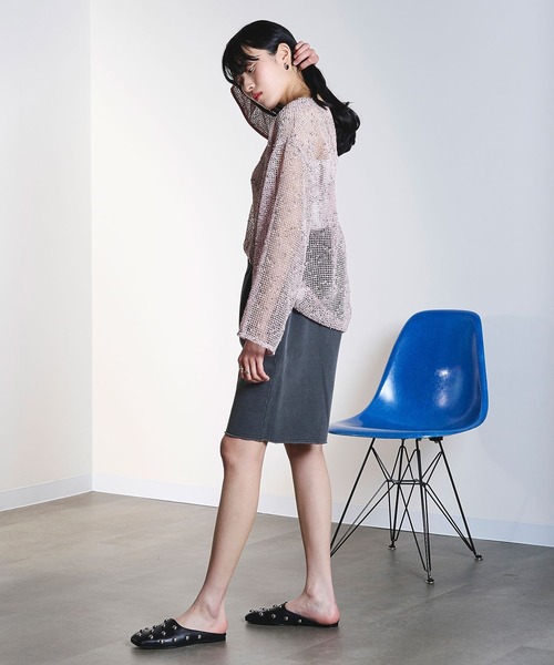 ROSE BUD(ローズバッド)の「(CREOLME)NEP MESH P/O(Tシャツ/カットソー・レディース・ブラック/ライトピンク・ONE SIZE)」の8枚目の写真