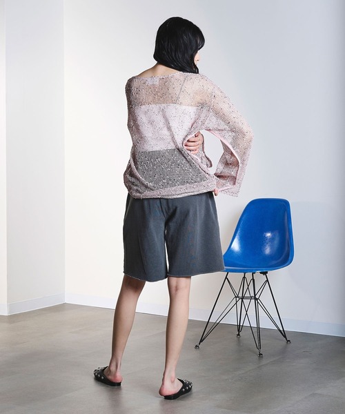 ROSE BUD(ローズバッド)の「(CREOLME)NEP MESH P/O(Tシャツ/カットソー・レディース・ブラック/ライトピンク・ONE SIZE)」の9枚目の写真