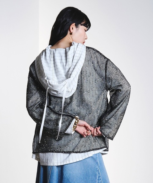 ROSE BUD(ローズバッド)の「(CREOLME)NEP MESH P/O(Tシャツ/カットソー・レディース・ブラック/ライトピンク・ONE SIZE)」の13枚目の写真
