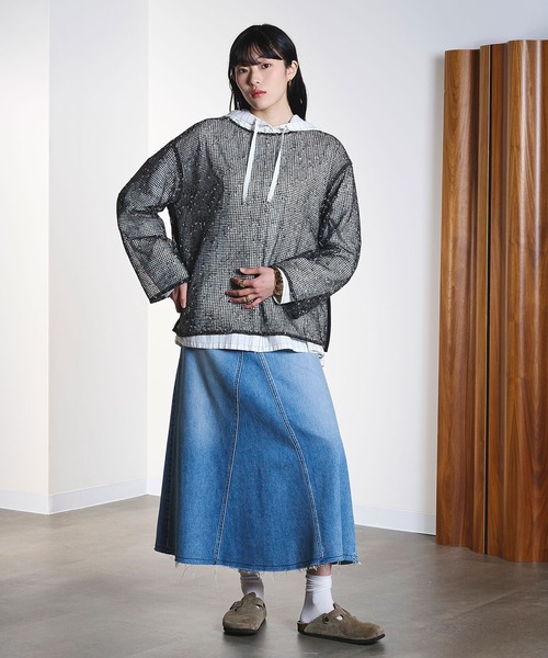 ROSE BUD(ローズバッド)の「(CREOLME)NEP MESH P/O(Tシャツ/カットソー・レディース・ブラック/ライトピンク・ONE SIZE)」の14枚目の写真