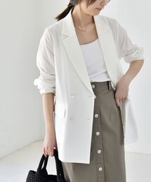 quaranciel（カランシエル）の「quaranciel:〈手洗い可能〉シアー カラミ テーラード ダブル ジャケット（テーラードジャケット）」