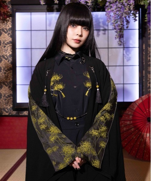 REZEN(リゼン)の「彼岸花ジップ羽織(その他アウター・メンズ・ローズ/イエロー/ブルーパープル/ライトグレー・LARGE/MEDIUM)」の4枚目の写真