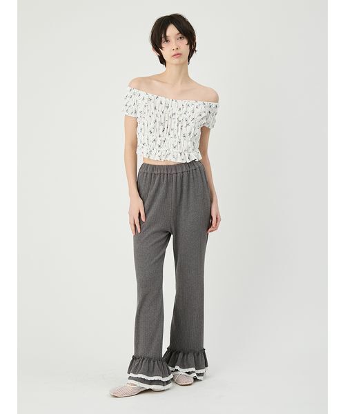 LILY BROWN(リリーブラウン)の「ヘムフリルカットパンツ(その他パンツ・レディース・グレー/ブラック/ホワイト・F)」の11枚目の写真