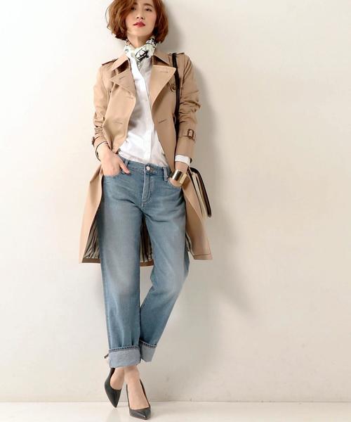 UNITED ARROWS(ユナイテッドアローズ)の「○UBBT ギャバ トレンチコート SS◆(トレンチコート・レディース・ベージュ/オリーブ/ネイビー・36/38/40/34)」の12枚目の写真