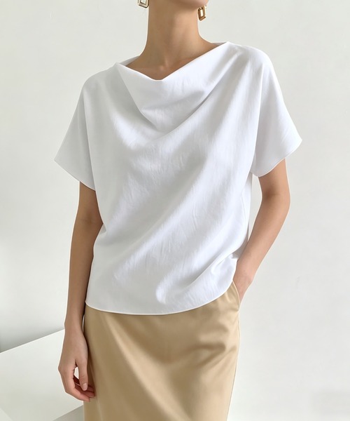 Aelina(エリナ)の「半袖トップス(Tシャツ/カットソー・レディース・ホワイト/ブラック・FREE)」の8枚目の写真