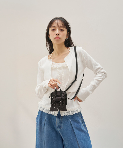 LeSportsac(レスポートサック)の「LG BOW MICRO BAG ブリスドットスナイデル(ショルダーバッグ・レディース・ブラック・FREE)」の4枚目の写真