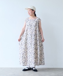 painting flower print one-piece