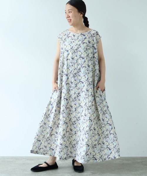 yuni(ユニ )の「painting flower print one-piece(ワンピース・レディース・ベージュ/イエロー・FREE)」の2枚目の写真