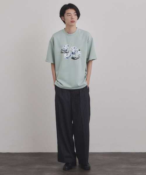 tk.TAKEO KIKUCHI(ティーケータケオキクチ)の「フラワープリントTシャツ(Tシャツ/カットソー・メンズ・ブルー/ブラック/ホワイト・02/03)」の10枚目の写真