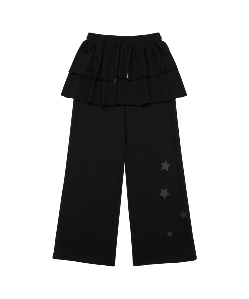 AMESWORLDWIDE(アメスワールドワイド)の「FRILL LAYERED SWEAT PANTS BLACK(スウェットパンツ・レディース・その他・FREE)」の4枚目の写真