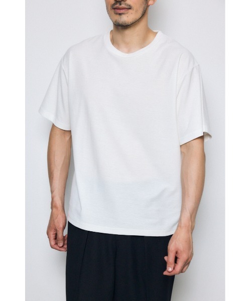 AZUL by moussy(アズールバイマウジー)の「梨地ブークレトップス(Tシャツ/カットソー・メンズ・ブルー/オフホワイト/グレー/イエロー系その他/ブラック・LARGE/MEDIUM/SMALL)」の2枚目の写真