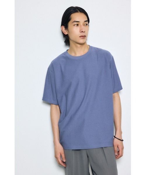 AZUL by moussy(アズールバイマウジー)の「梨地ブークレトップス(Tシャツ/カットソー・メンズ・ブルー/オフホワイト/グレー/イエロー系その他/ブラック・LARGE/MEDIUM/SMALL)」の13枚目の写真