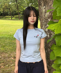BEADED LOGO T-SHIRT (SKY BLUE)_G26BWJTS01