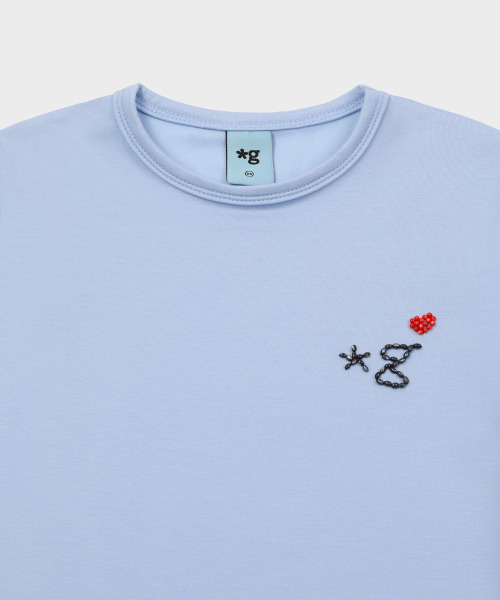 GRUNDEN(グルンデン)の「BEADED LOGO T-SHIRT (SKY BLUE)_G26BWJTS01(Tシャツ/カットソー・レディース・その他・OS)」の5枚目の写真