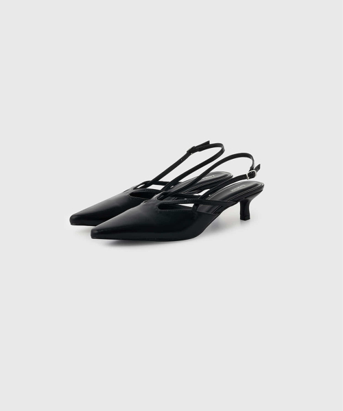 LOOKAST（ルックキャスト）の「レアストラップスリングバック_ブラック / LEA STRAP SLINGBACK_BLACK（サンダル・レディース・ブラック・23.5cm/23cm/24.5cm/24cm/25cm）」の4枚目の写真