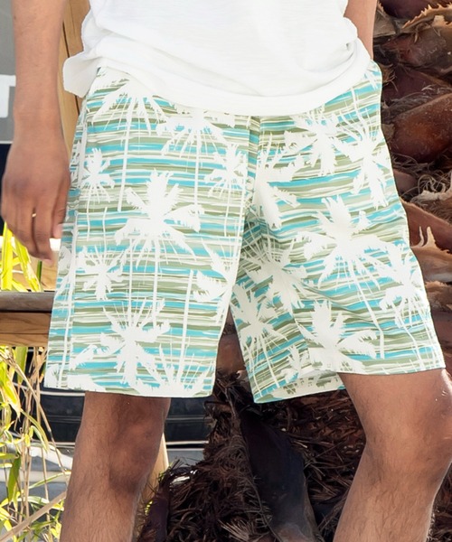 Kahiko(カヒコ)の「【Kahiko】SURF&Palms マークMEN'Sハーフパンツ(その他パンツ・メンズ・ブラックミックス/ブラック/ホワイト/グリーン・FREE)」の1枚目の写真
