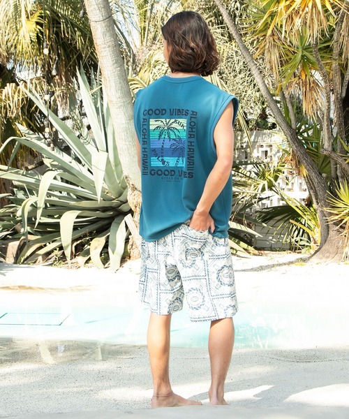 Kahiko(カヒコ)の「【Kahiko】SURF&Palms マークMEN'Sハーフパンツ(その他パンツ・メンズ・ブラックミックス/ブラック/ホワイト/グリーン・FREE)」の7枚目の写真