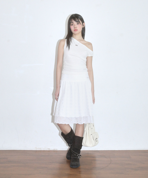 ASON(アズオン)の「LACY CHECK SKIRT / WHITE(スカート・レディース・その他・FREE)」の1枚目の写真