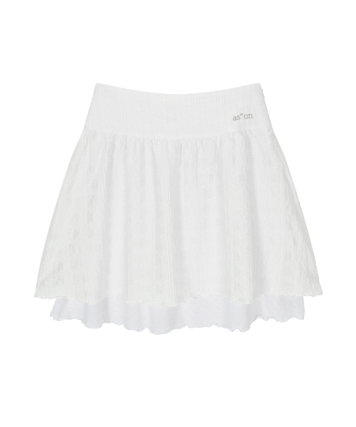 ASON(アズオン)の「LACY CHECK SKIRT / WHITE(スカート・レディース・その他・FREE)」の2枚目の写真