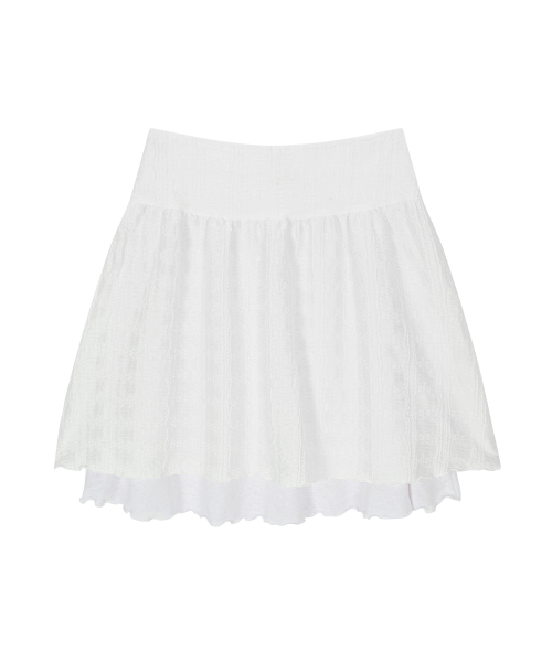 ASON(アズオン)の「LACY CHECK SKIRT / WHITE(スカート・レディース・その他・FREE)」の3枚目の写真