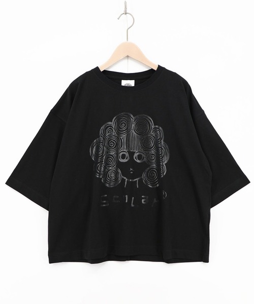 ScoLar(スカラー)の「ScoLar(スカラー) オーロラ箔スカラーちゃん 接触冷感Tシャツ(Tシャツ/カットソー・レディース・オフホワイト/ピンク/ブラック/イエロー・MEDIUM)」の2枚目の写真