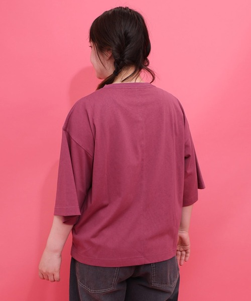 ScoLar(スカラー)の「ScoLar(スカラー) オーロラ箔スカラーちゃん 接触冷感Tシャツ(Tシャツ/カットソー・レディース・オフホワイト/ピンク/ブラック/イエロー・MEDIUM)」の6枚目の写真
