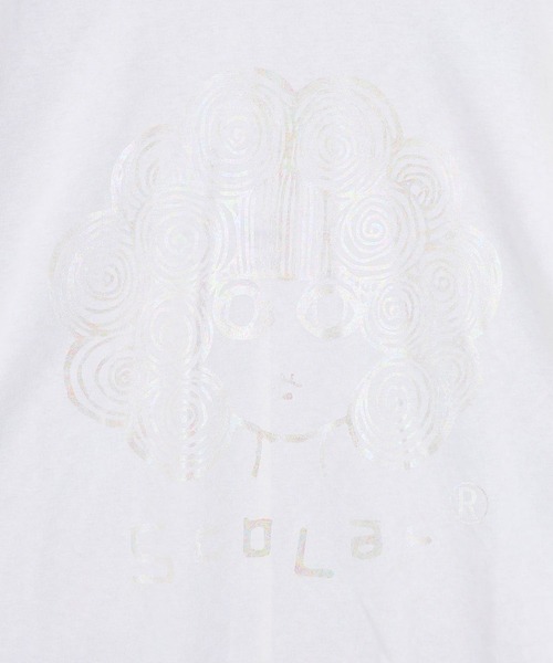 ScoLar(スカラー)の「ScoLar(スカラー) オーロラ箔スカラーちゃん 接触冷感Tシャツ(Tシャツ/カットソー・レディース・オフホワイト/ピンク/ブラック/イエロー・MEDIUM)」の12枚目の写真