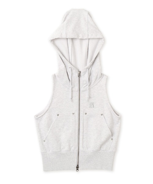 atmos pink — безрукавный худи‑зип (No Sleeve Zip‑up Hoodie)