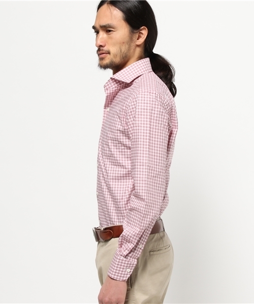 SHIPS（シップス）の「SD: 【ALBINI社製生地】 ファインフィット ギンガムチェック ホリゾンタルカラーシャツ（シャツ/ブラウス・メンズ・レッド・39/37/38/41/40）」の2枚目の写真