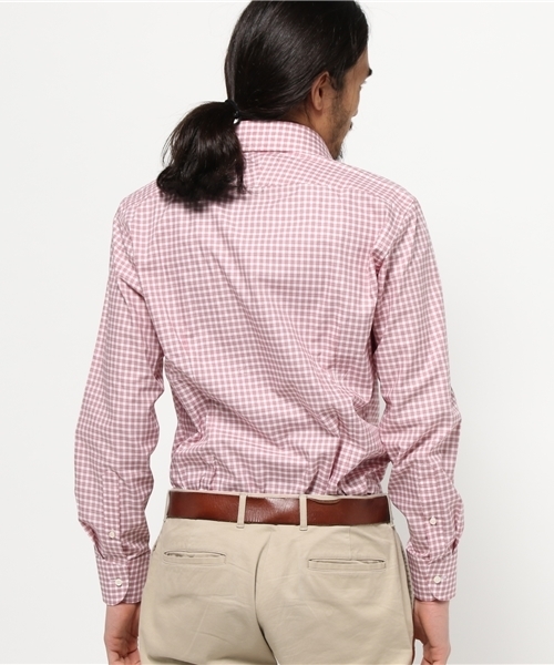 SHIPS（シップス）の「SD: 【ALBINI社製生地】 ファインフィット ギンガムチェック ホリゾンタルカラーシャツ（シャツ/ブラウス・メンズ・レッド・39/37/38/41/40）」の3枚目の写真