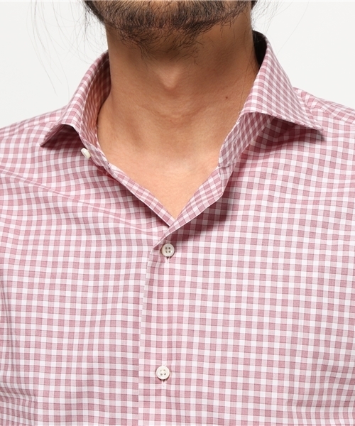 SHIPS（シップス）の「SD: 【ALBINI社製生地】 ファインフィット ギンガムチェック ホリゾンタルカラーシャツ（シャツ/ブラウス・メンズ・レッド・39/37/38/41/40）」の5枚目の写真