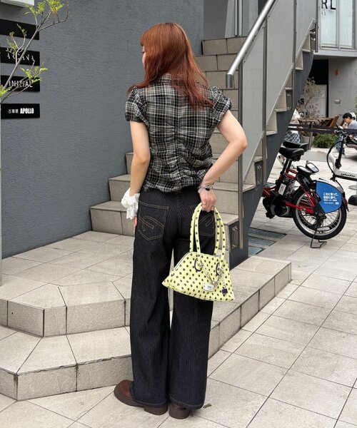 CIAOPANIC（チャオパニック）の「チェックシャーリングコンパクトシャツ（シャツ/ブラウス・レディース・イエロー/オフホワイト/ブラック・ONE SIZE）」の13枚目の写真