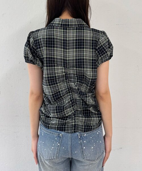 CIAOPANIC（チャオパニック）の「チェックシャーリングコンパクトシャツ（シャツ/ブラウス・レディース・イエロー/オフホワイト/ブラック・ONE SIZE）」の16枚目の写真