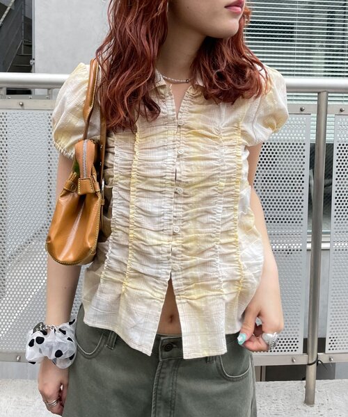 CIAOPANIC（チャオパニック）の「チェックシャーリングコンパクトシャツ（シャツ/ブラウス・レディース・イエロー/オフホワイト/ブラック・ONE SIZE）」の20枚目の写真