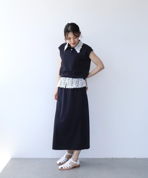 Jines(ジネス)の「機能素材レースミックススカート(スカート・レディース・ベージュ・38)」の8枚目の写真