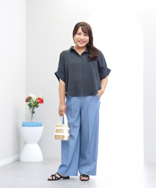 anyfee(エニフィー)の「【anyfee×HINAコラボ】デニムライクストレートパンツ《大きいサイズ》(2026SS)(その他パンツ・レディース・インディゴブルー・5L/4L/3L/LL)」の7枚目の写真