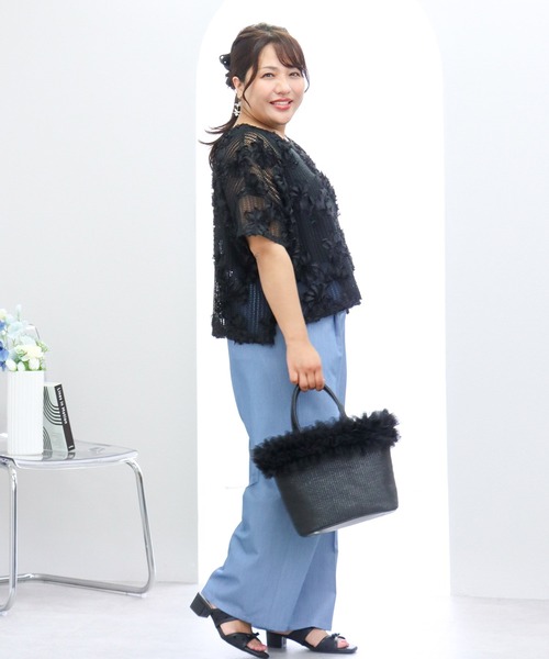 anyfee(エニフィー)の「【anyfee×HINAコラボ】デニムライクストレートパンツ《大きいサイズ》(2026SS)(その他パンツ・レディース・インディゴブルー・5L/4L/3L/LL)」の5枚目の写真