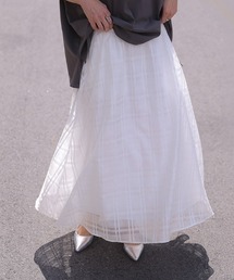 シアーチェックスカート