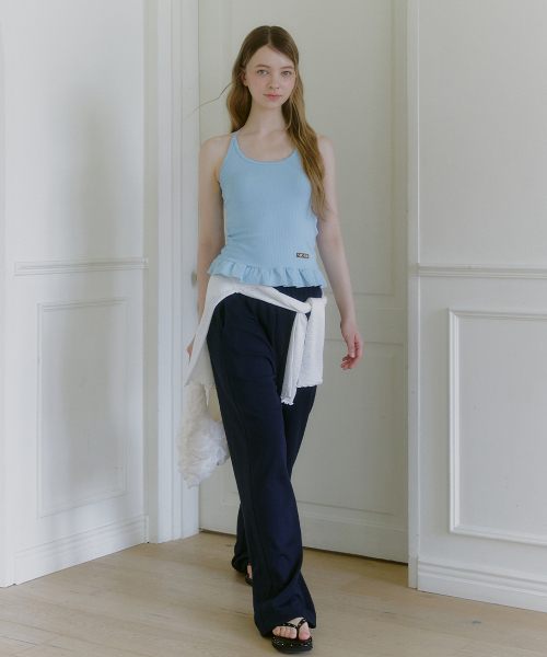MICANE(ミケーネ)の「アミラフリルホルターネックスリーブレスティ(Tシャツ/カットソー・レディース・アッシュグレー/スカイブルー/ブラウン/アイボリー・1/2/4/3)」の7枚目の写真