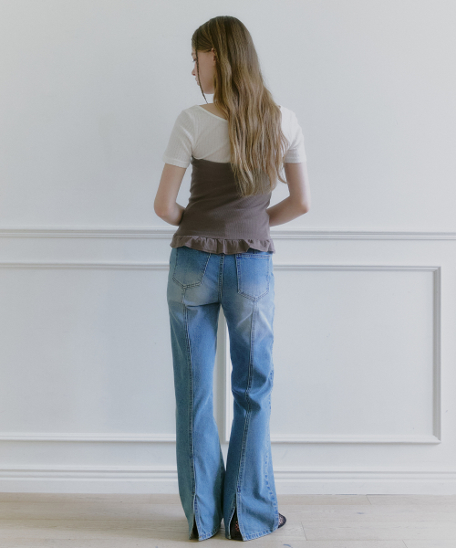 MICANE(ミケーネ)の「アミラフリルホルターネックスリーブレスティ(Tシャツ/カットソー・レディース・アッシュグレー/スカイブルー/ブラウン/アイボリー・1/2/4/3)」の11枚目の写真