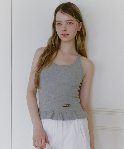 MICANE(ミケーネ)の「アミラフリルホルターネックスリーブレスティ(Tシャツ/カットソー・レディース・アッシュグレー/スカイブルー/ブラウン/アイボリー・1/2/4/3)」の16枚目の写真