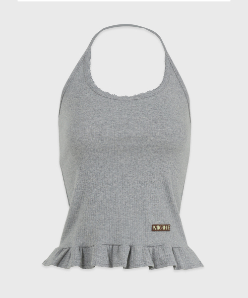 MICANE(ミケーネ)の「アミラフリルホルターネックスリーブレスティ(Tシャツ/カットソー・レディース・アッシュグレー/スカイブルー/ブラウン/アイボリー・1/2/4/3)」の21枚目の写真