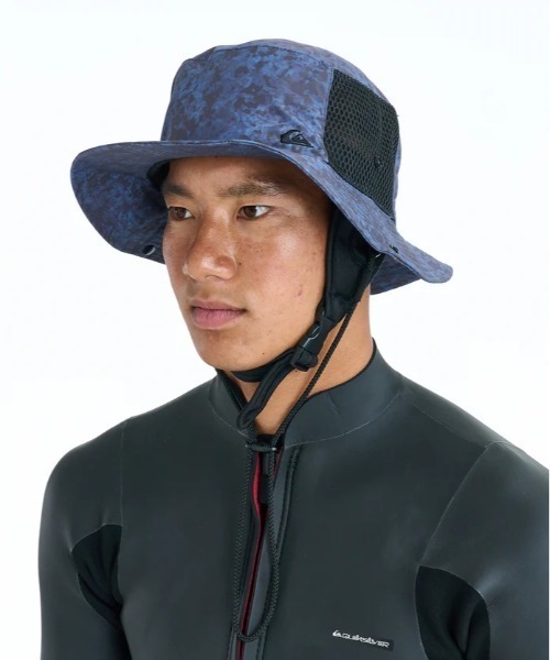 Quiksilver(クイックシルバー)の「QUIKSILVER/クイックシルバー ハット WR UV WATER SURF HAT 撥水加工 QSA261717(ハット・メンズ・ブラック/ブルー・FREE)」の6枚目の写真