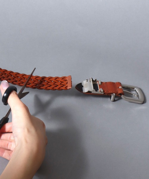 SITRY(シトリー)の「Bonded leather Mesh Belt/30mm リサイクルレザー エコレザー メッシュベルト(ベルト・メンズ・ブラック/ブラウン/ダークブラウン・FREE)」の11枚目の写真