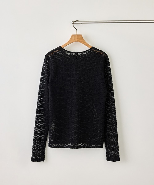 ROPE'(ロペ)の「フラワーレースベーシックカットソー/イージーケア(Tシャツ/カットソー・レディース・オフホワイト/ブラック・FREE)」の4枚目の写真
