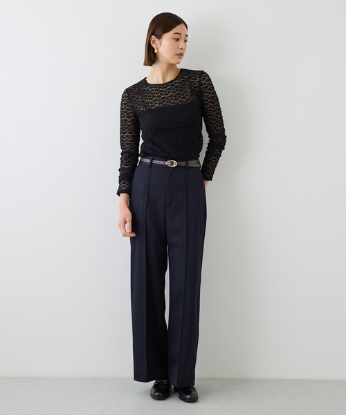 ROPE'(ロペ)の「【J'aDoRe・ルミネ限定カラー】フラワーレースベーシックカットソー/イージーケア(Tシャツ/カットソー・レディース・オフホワイト/ブラック・FREE)」の10枚目の写真
